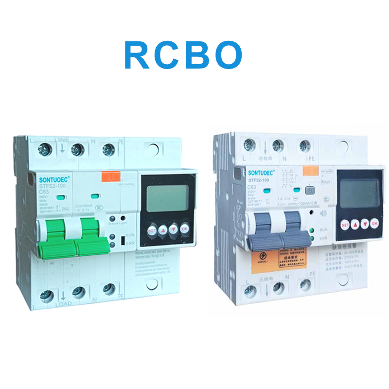100A 2P 4P மல்டிஃபங்க்ஸ்னல் RCBO