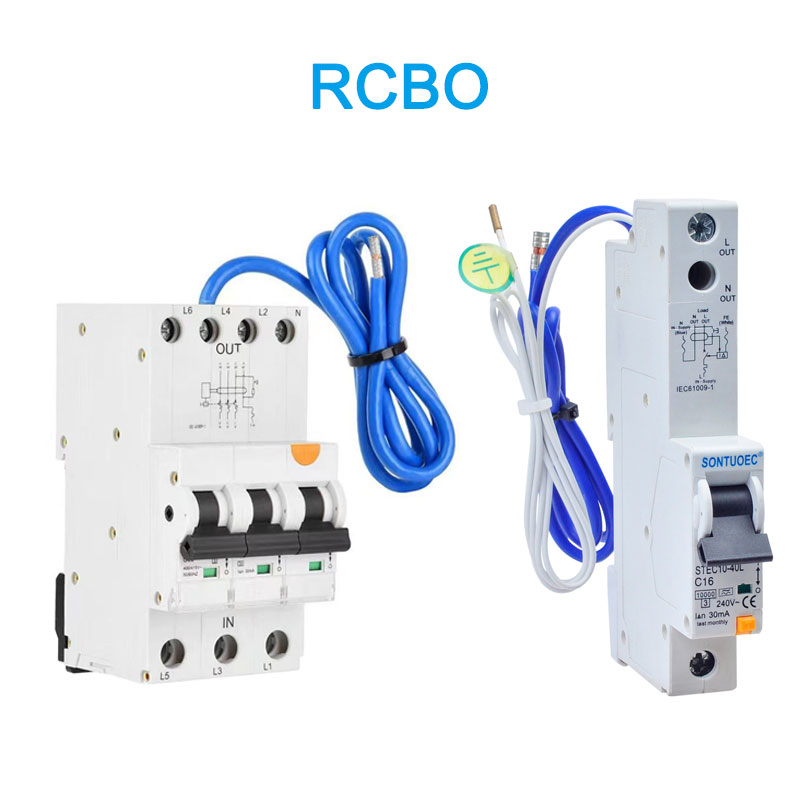 6ka 3p+n கசிவு சர்க்யூட் பிரேக்கர் A (AC) வகை RCBO கேபிளுடன்