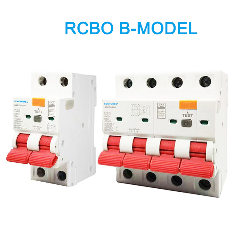 RCBO B மாதிரி 2P 4P மீதமுள்ள தற்போதைய சர்க்யூட் பிரேக்கர்